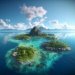 island-with-few-small-islands-middle-ocean-generative-ai_927978-27546